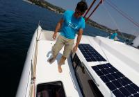 crew on deck of sailing yacht trimaran neel 45